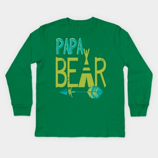 FAther (2) Papa Bear 1 Kids Long Sleeve T-Shirt